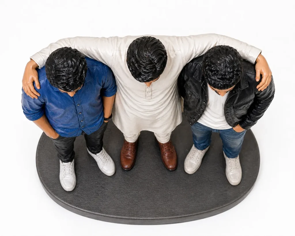 3d printed friends group miniature – 3 friends